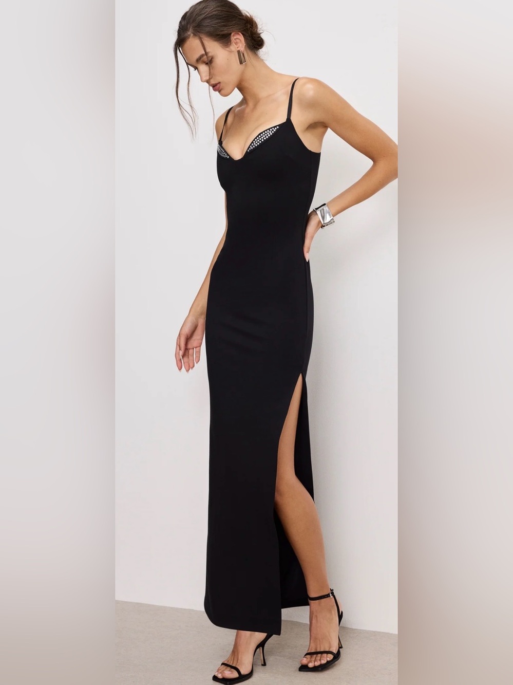 Good American NWT Ponte Embellished Cup Gown